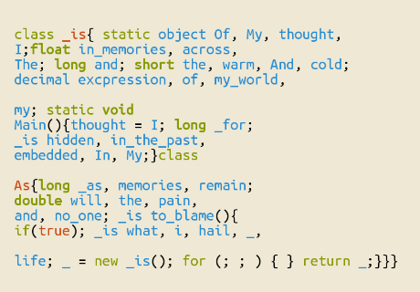 An executable code poem by GreyLau